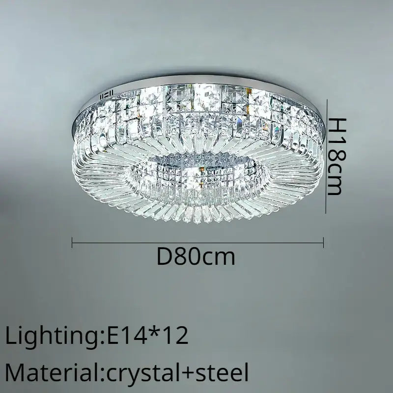 Modern golden crystal ring led ceiling lamp living room