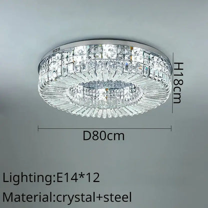 Modern golden crystal ring led ceiling lamp living room