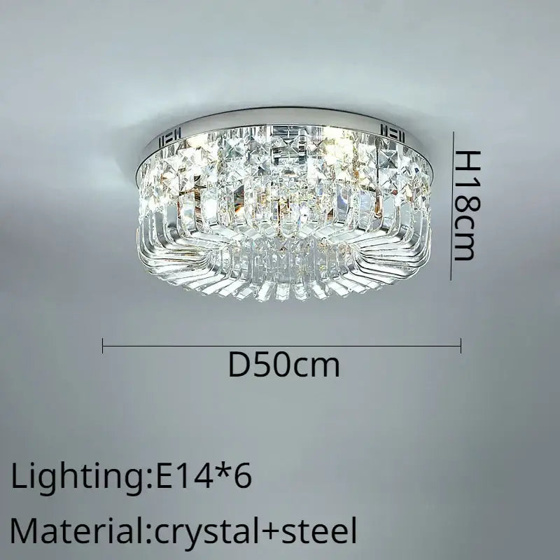 Modern golden crystal ring led ceiling lamp living room