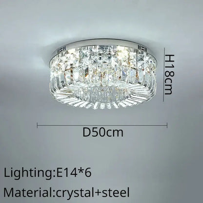 Modern golden crystal ring led ceiling lamp living room
