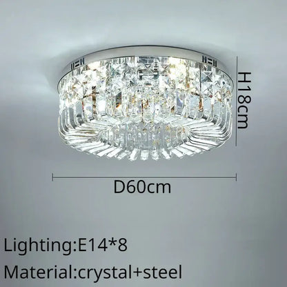 Modern golden crystal ring led ceiling lamp living room
