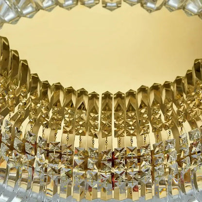 Modern golden crystal ring led ceiling lamp living room