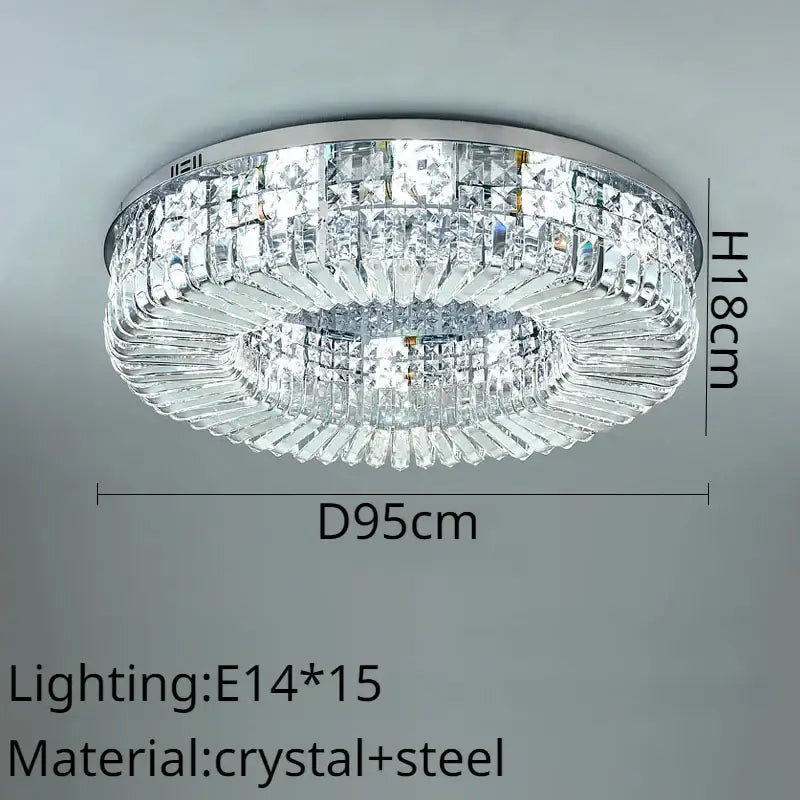 Modern golden crystal ring led ceiling lamp living room