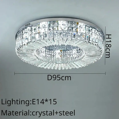 Modern golden crystal ring led ceiling lamp living room