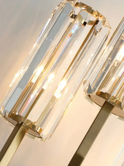 Modern golden crystal wall light for bedroom