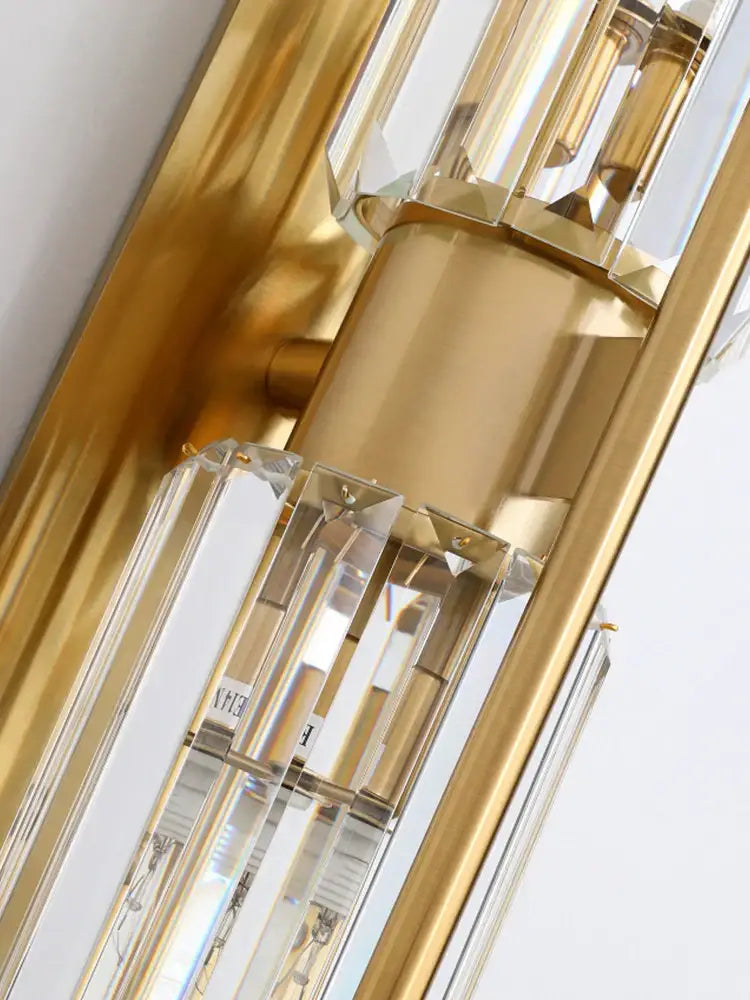 Modern golden crystal wall light for bedroom