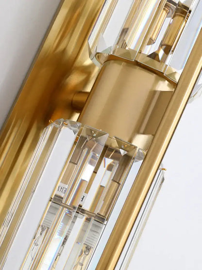 Modern golden crystal wall light for bedroom