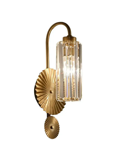 Modern golden crystal wall light for bedroom