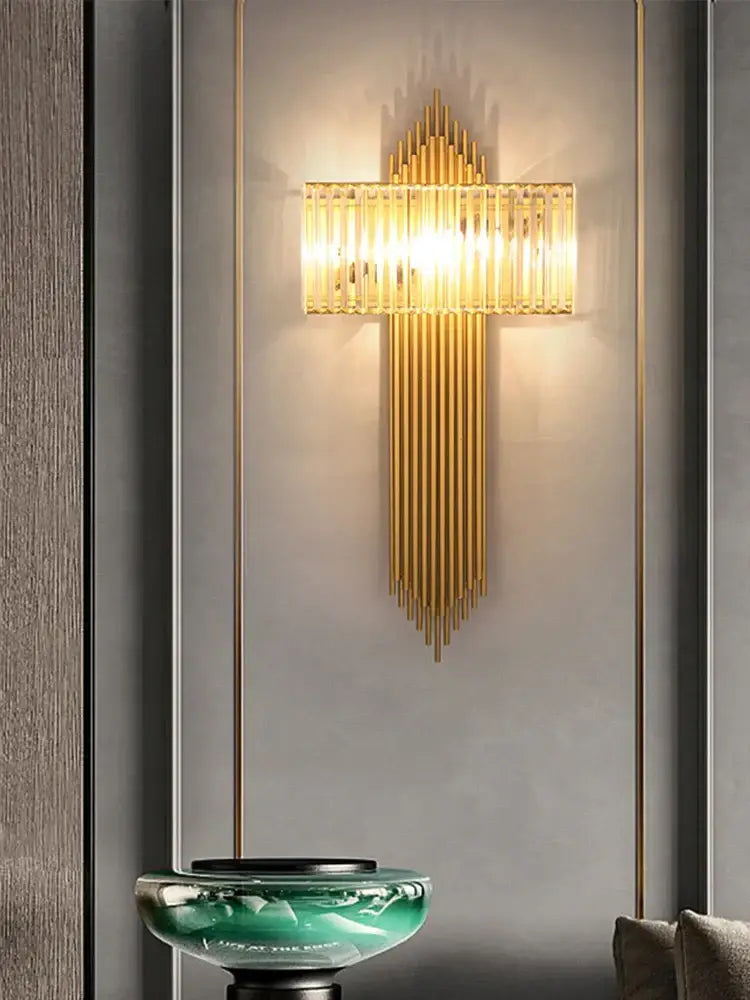 Modern golden decorbites crystal wall light for bedroom