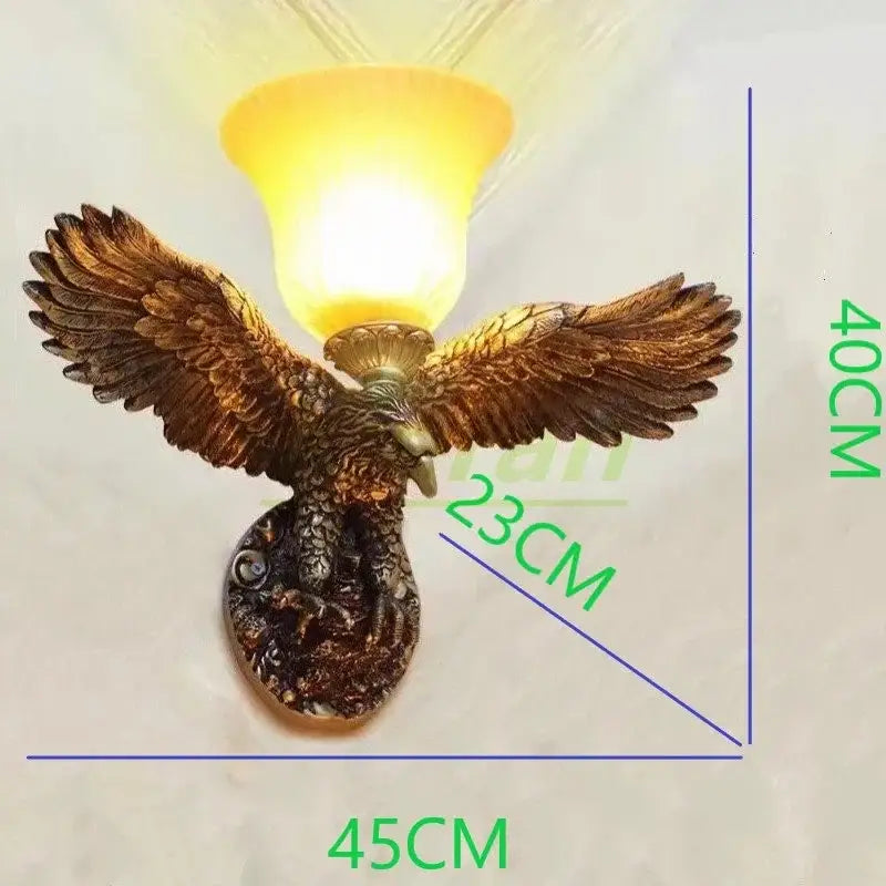 Modern golden eagle crystal led wall lamp for bedroom living room
