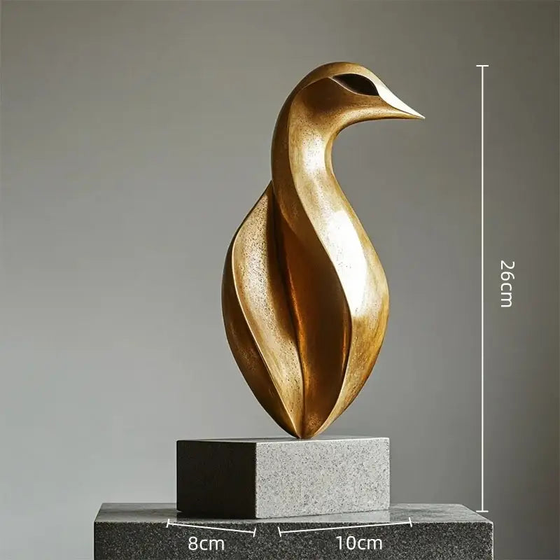 Modern golden geometric animal bird sculpture living room decor