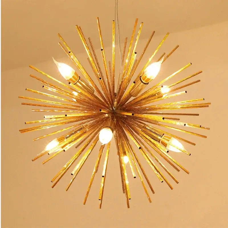 Modern golden geometric ball chandelier for dining room lighting
