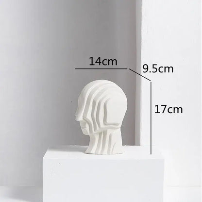 Modern golden geometric ceramic head sculpture living room decor