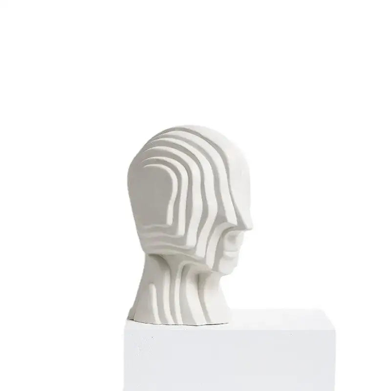 Modern golden geometric ceramic head sculpture living room decor