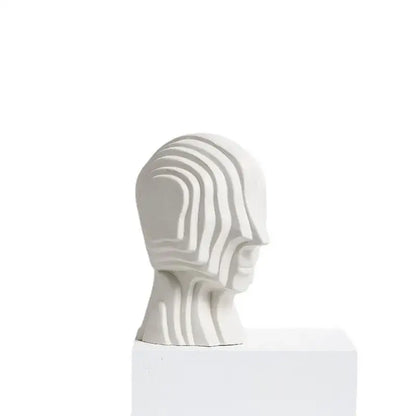 Modern golden geometric ceramic head sculpture living room decor