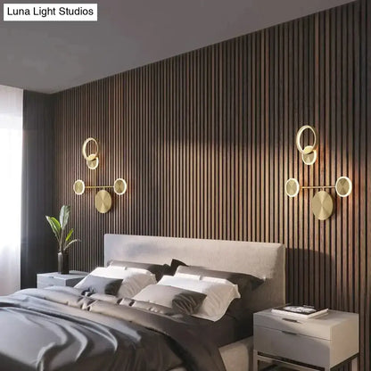Modern golden geometric led wall lamp for living room