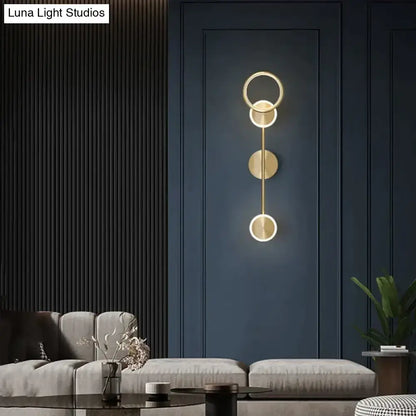 Modern golden geometric led wall lamp for living room