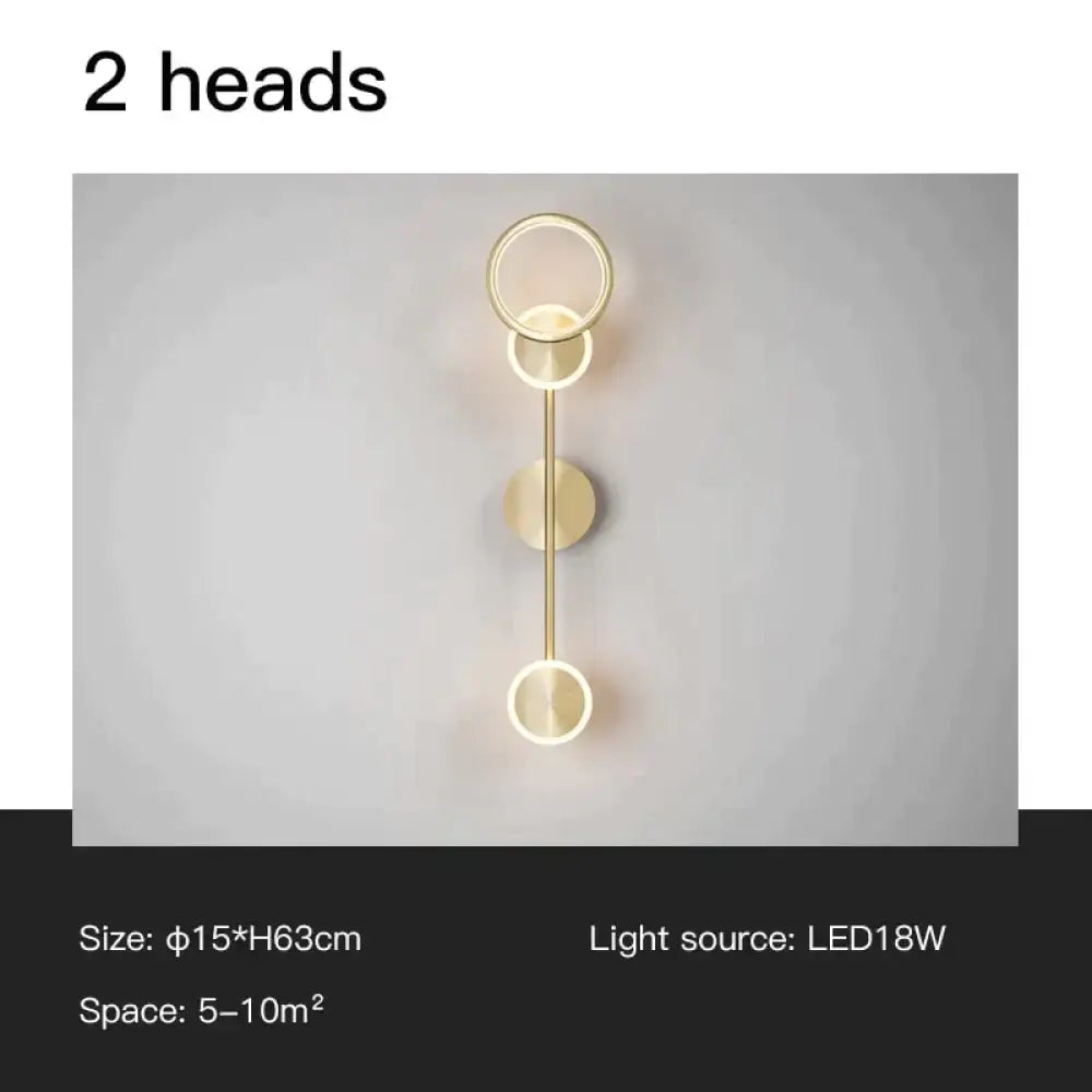 Modern golden geometric led wall lamp for living room