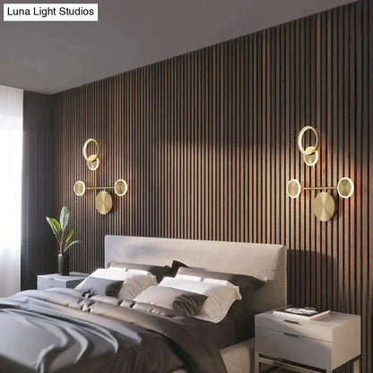 Modern golden geometric led wall lamp for living room