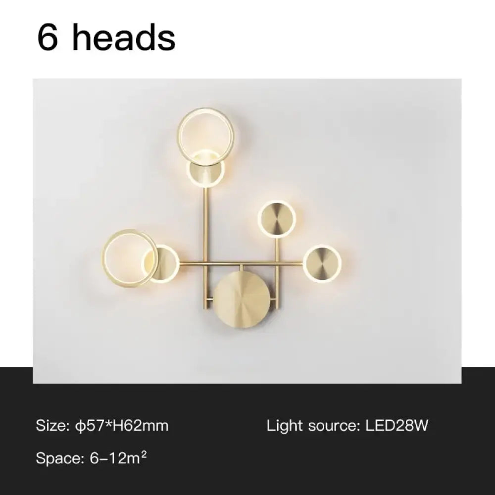 Modern golden geometric led wall lamp for living room