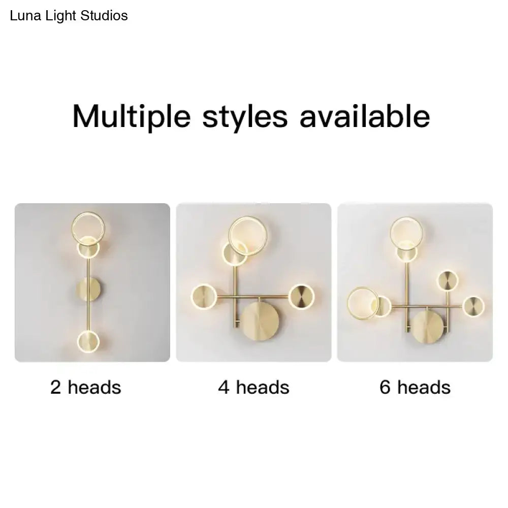 Modern golden geometric led wall lamp for living room
