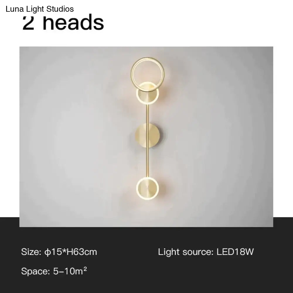 Modern golden geometric led wall lamp for living room