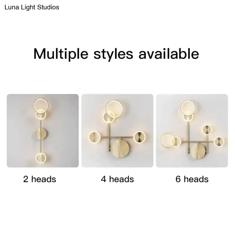 Modern golden geometric led wall lamp for living room