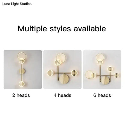 Modern golden geometric led wall lamp for living room