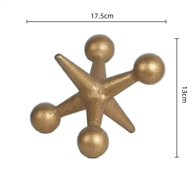Modern golden geometric resin molecular model living room decor