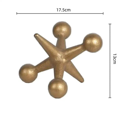 Modern golden geometric resin molecular model living room decor