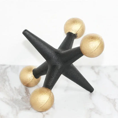 Modern golden geometric resin molecular model living room decor