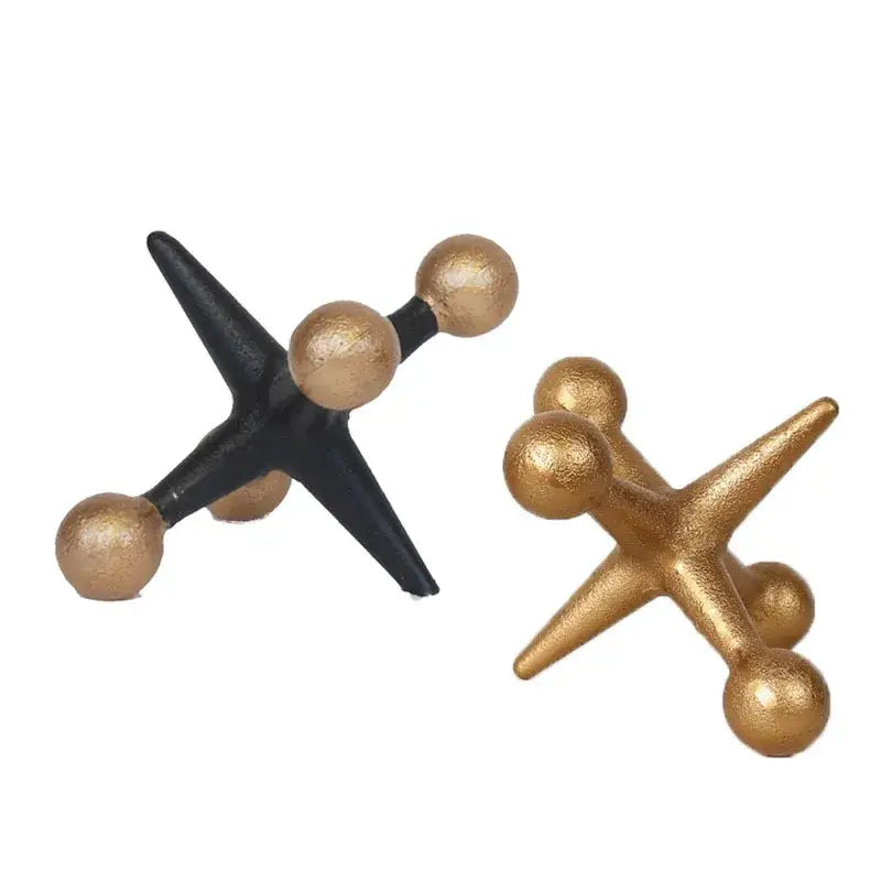 Modern golden geometric resin molecular model living room decor