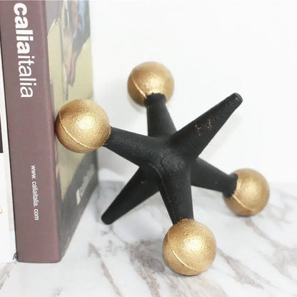 Modern golden geometric resin molecular model living room decor