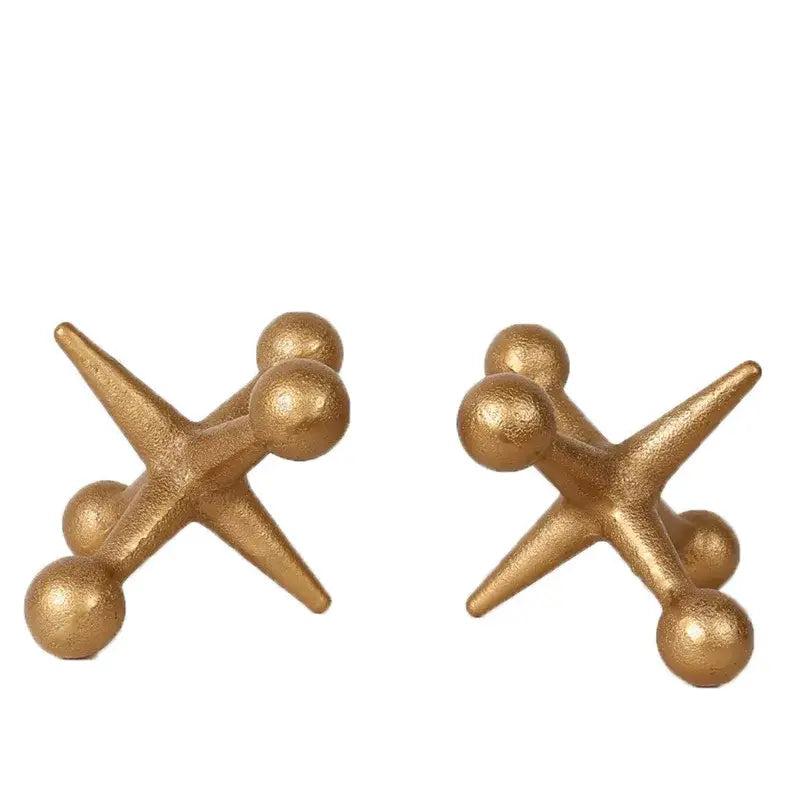 Modern golden geometric resin molecular model living room decor