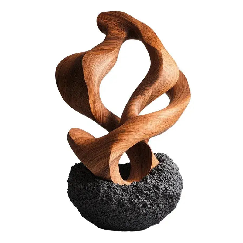 Modern golden geometric resin sculpture living room home decor