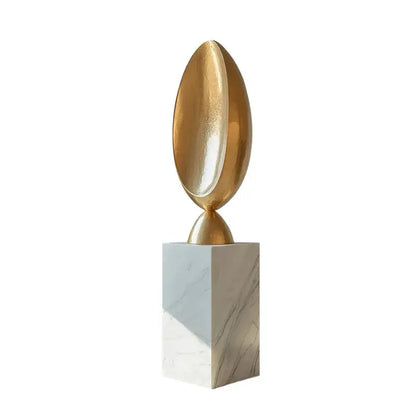 Modern golden geometric resin sculpture living room home decor