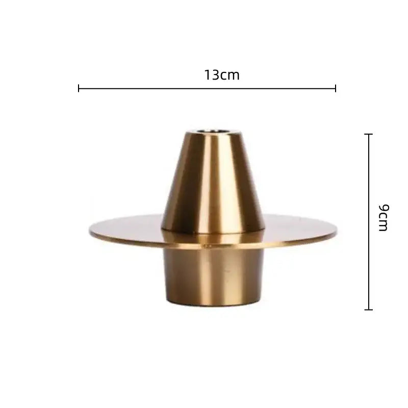 Modern golden geometry metal handicraft vase living room decor