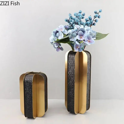 Modern golden geometry vase black & gold desk decor bedroom