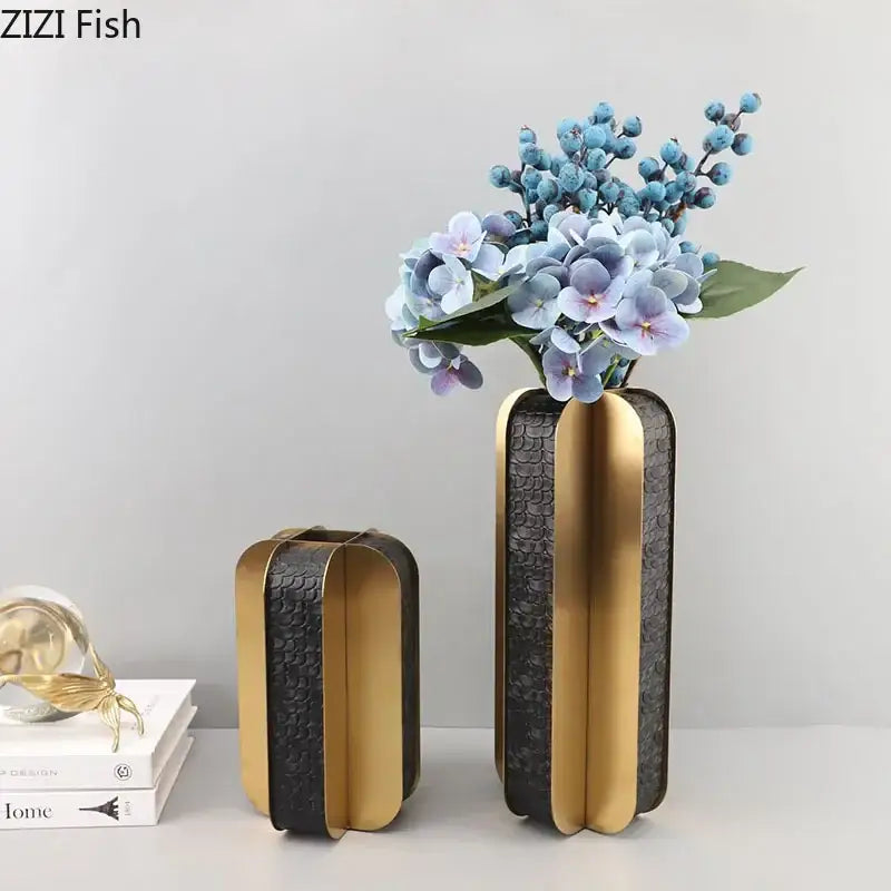 Modern golden geometry vase black & gold desk decor bedroom