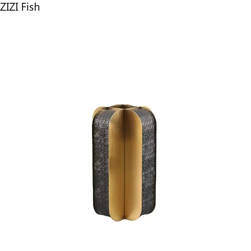 Modern golden geometry vase black & gold desk decor bedroom