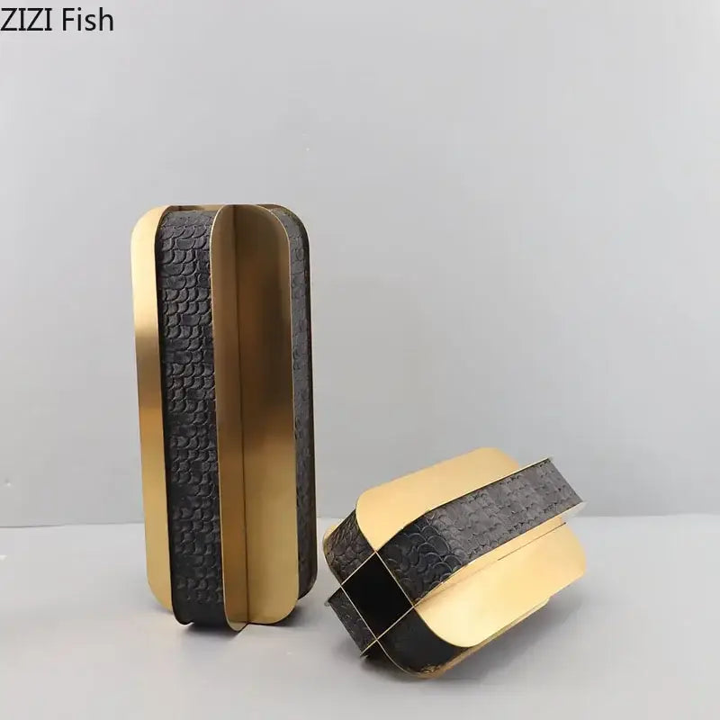 Modern golden geometry vase black & gold desk decor bedroom