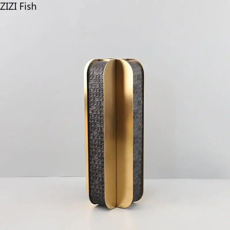 Modern golden geometry vase black & gold desk decor bedroom
