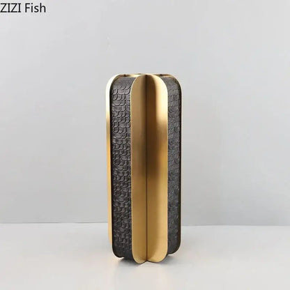 Modern golden geometry vase black & gold desk decor bedroom