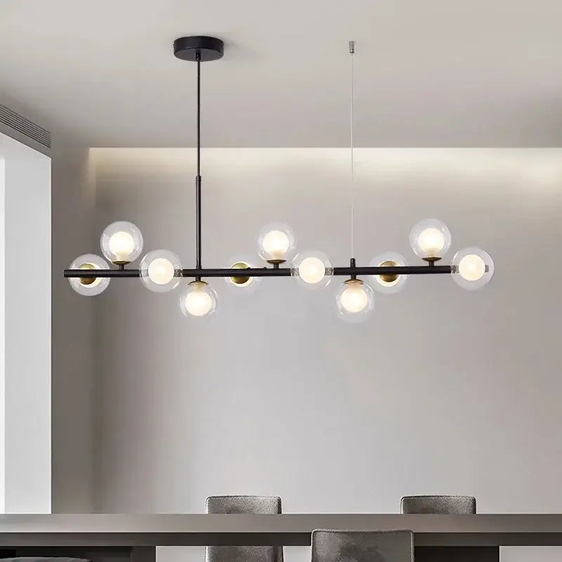 Modern golden glass ball chandelier dining room led pendant light