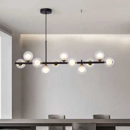 Modern golden glass ball chandelier dining room led pendant light