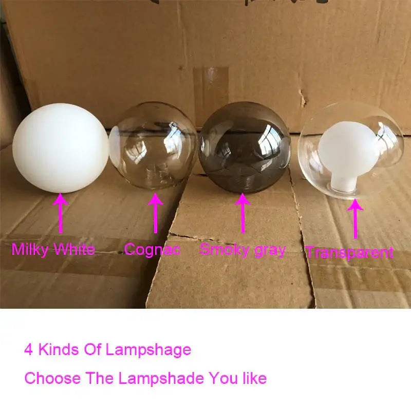 Modern golden glass ball chandelier dining room led pendant light