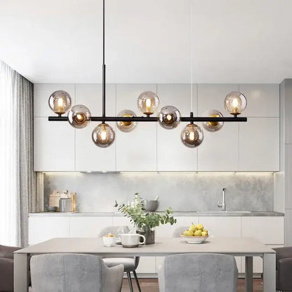Modern golden glass ball chandelier dining room led pendant light