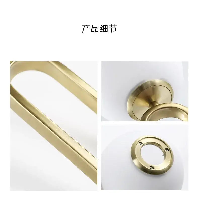 Modern golden glass ball pendant light for kitchen oval metal frame