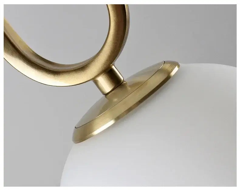 Modern golden glass ball pendant light kitchen oval metal frame