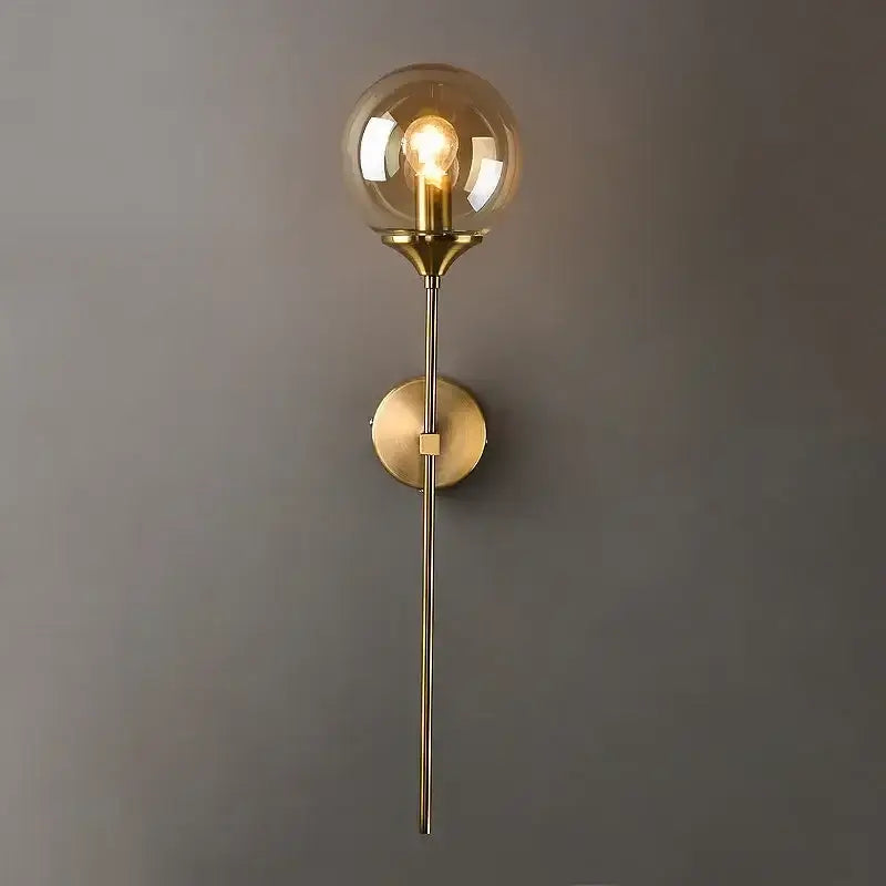 Modern golden glass ball wall sconce living room lighting